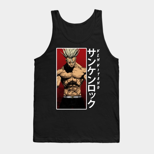 Street-Smart Heroes Sun-Ken Anime T-Shirt Embracing Urban Adventures and Challenges Tank Top by skeleton sitting chained